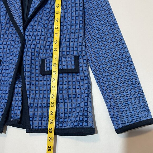 CAbi Scholarship Knit Blazer Jacket Medium Size Navy Blue Stretch Career Work - Picture 5 of 14